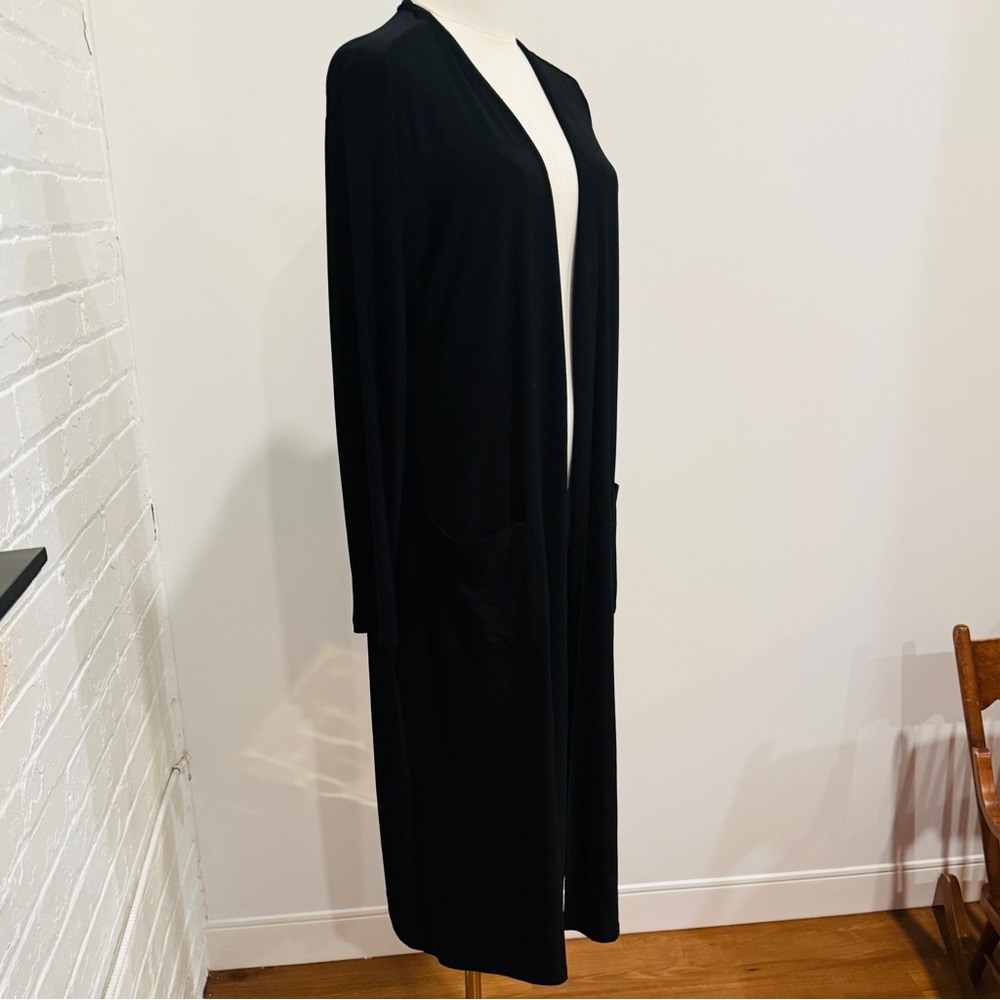 Frank Lyman Design Black Long Open Front Cardigan - Picture 4 of 4